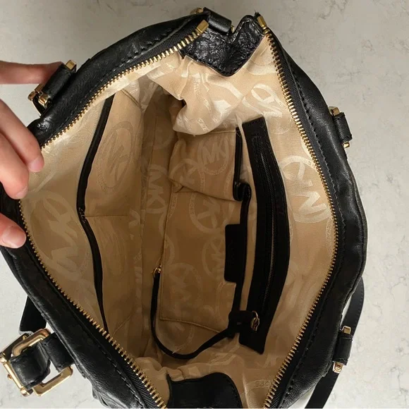 Michael Kors Black Crossbody Bag with Gold Accents - Picture 7 of 7